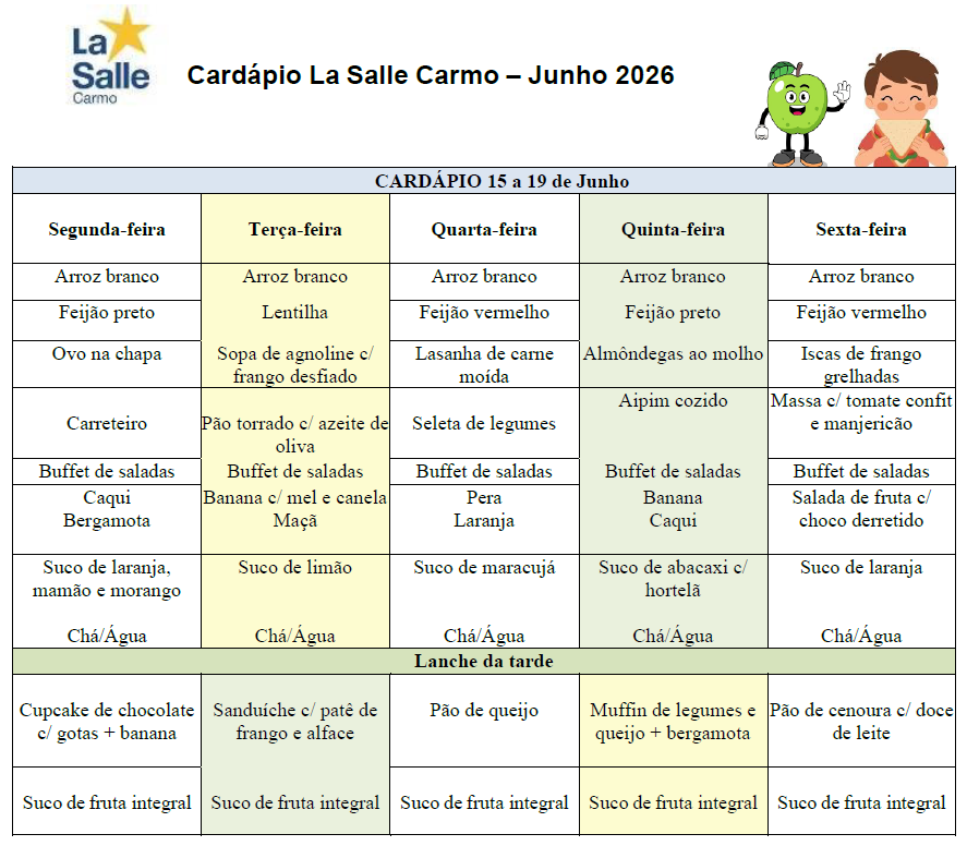 Cardapio - 15junho